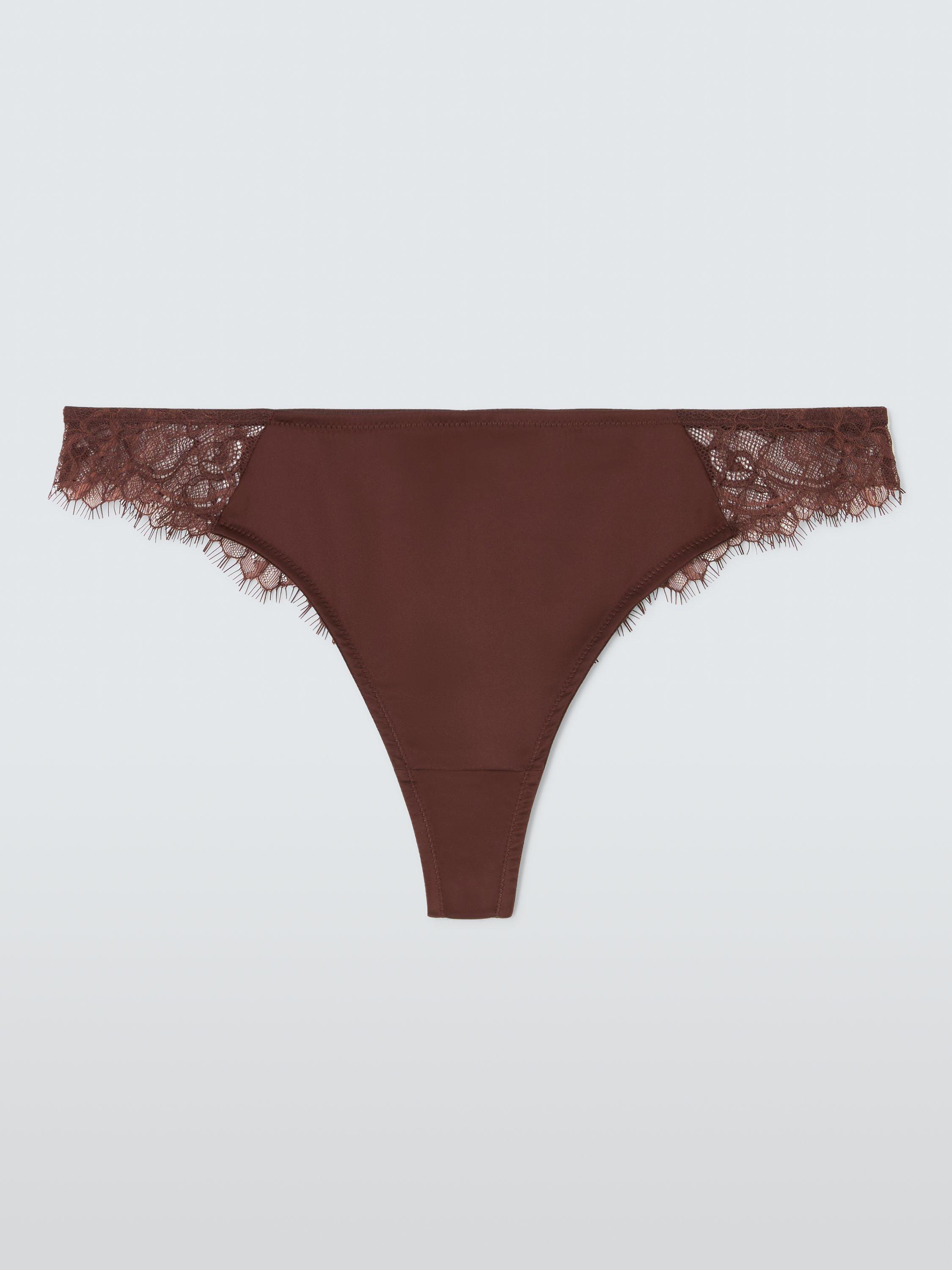 Product image 4 of 11, which shows John Lewis Riley Brazilian Knickers, Chocolate, 8