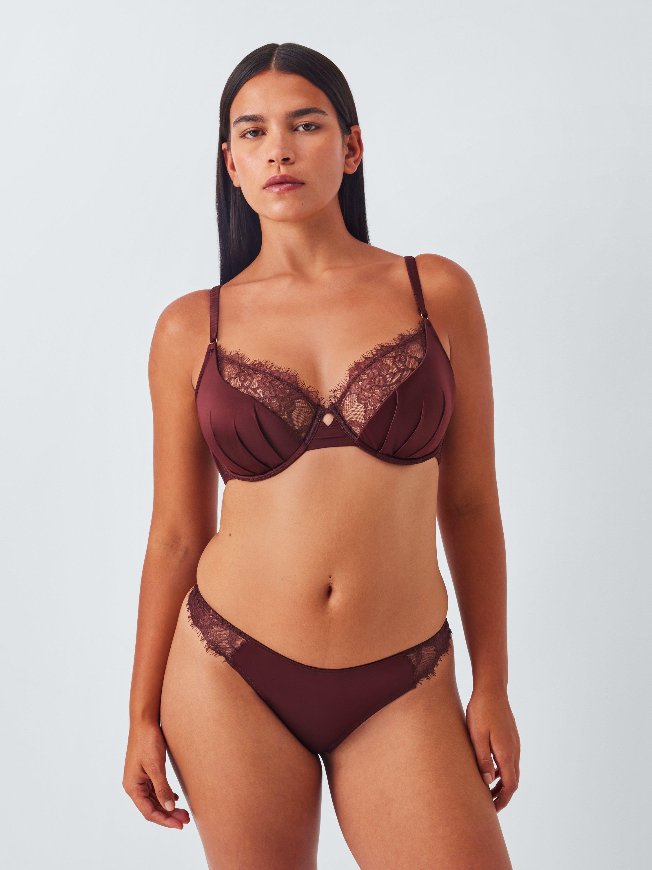 Product image 9 of 11, which shows John Lewis Riley Brazilian Knickers, Chocolate, 8