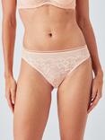 John Lewis Wren Lace Bikini Knickers, Soft Pink