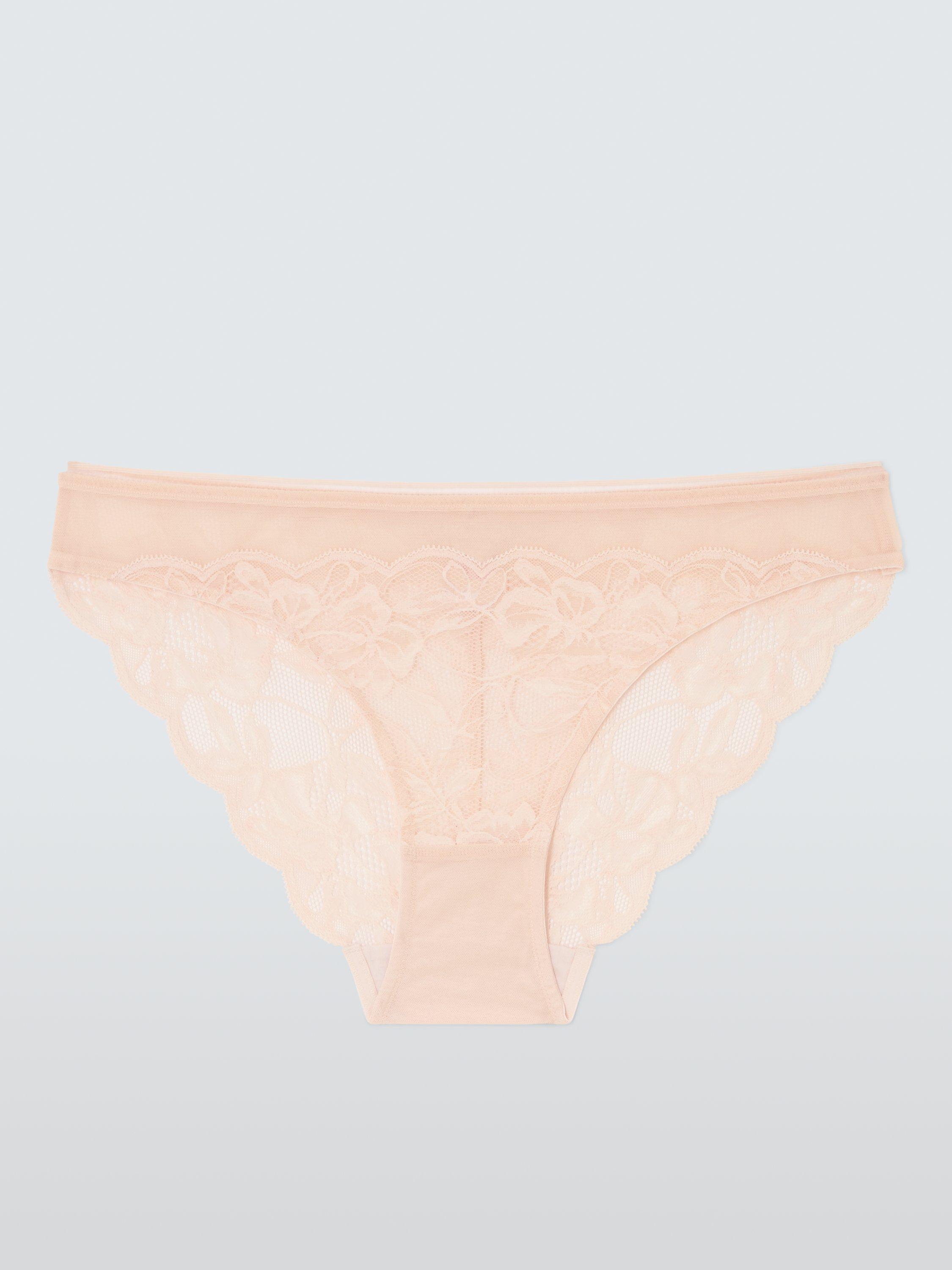 Product image 4 of 10, which shows John Lewis Wren Lace Bikini Knickers, Soft Pink, 10