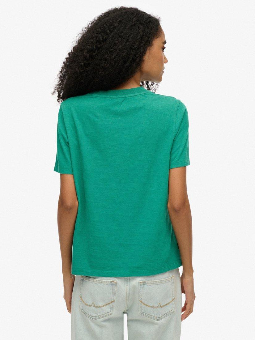 Product image 2 of 5, which shows Superdry Essential Logo Pure Organic Cotton Sweatshirt, Alpine Green, 8