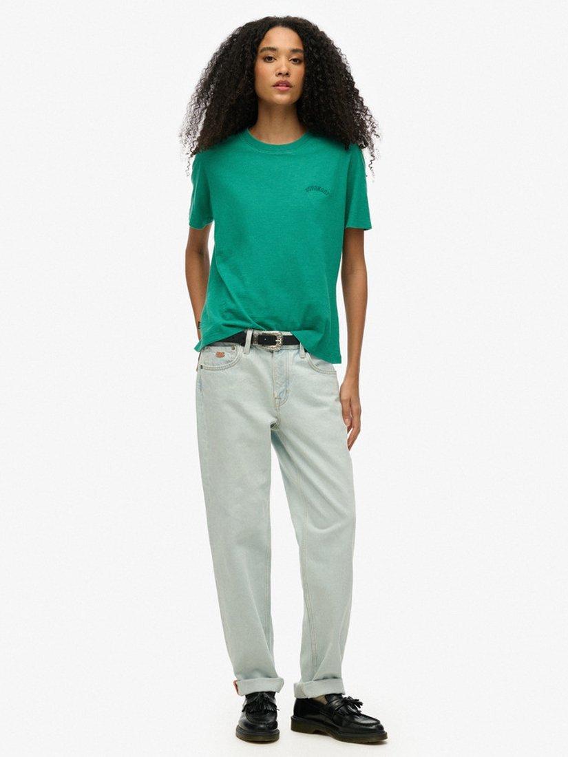 Product image 3 of 5, which shows Superdry Essential Logo Pure Organic Cotton Sweatshirt, Alpine Green, 8
