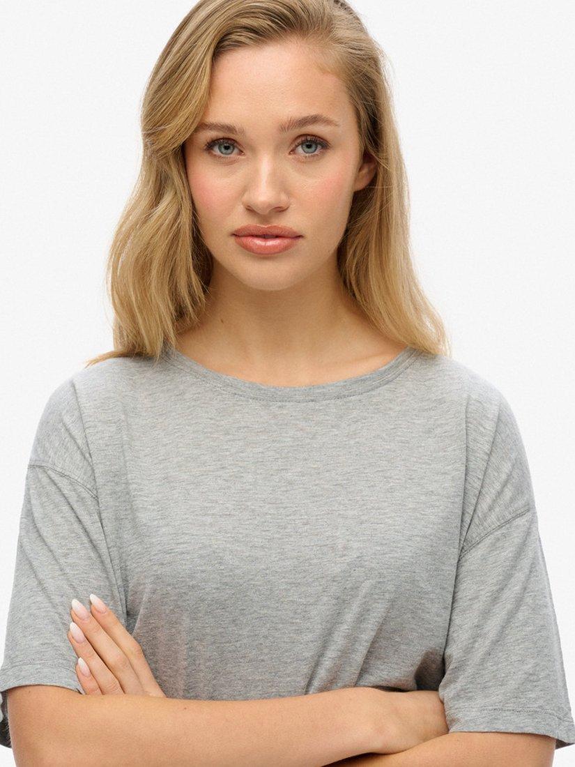 Product image 4 of 5, which shows Superdry Studios Dropped Shoulder T-Shirt, Smoke Grey Marl, 8