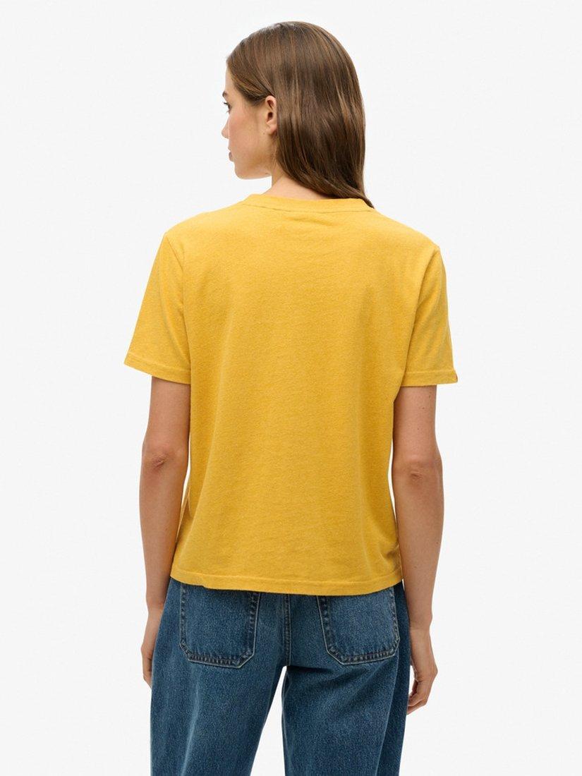 Product image 2 of 5, which shows Superdry Lo-Fi Outdoor T-Shirt, Turmeric Yellow, 8