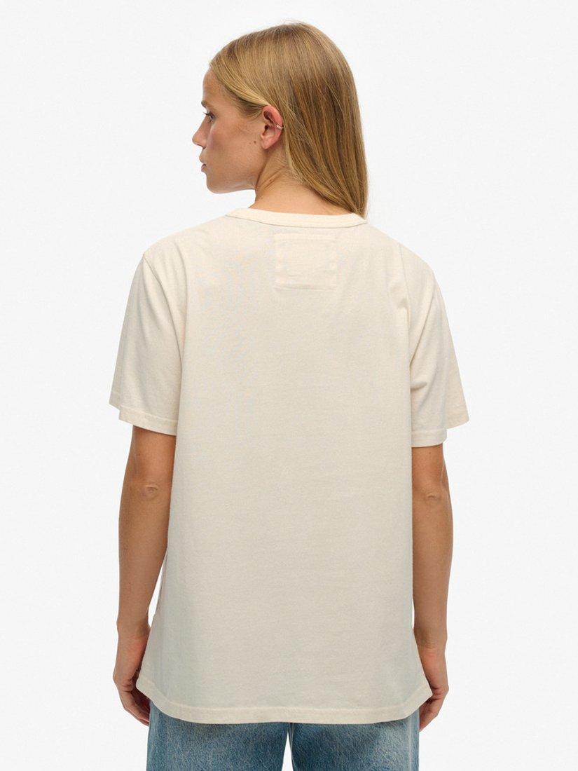 Product image 2 of 3, which shows Superdry Athletic Tonal Oversized T-Shirt, Desert Bone, 8