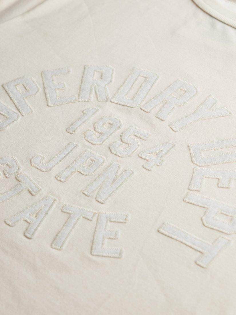 Product image 3 of 3, which shows Superdry Athletic Tonal Oversized T-Shirt, Desert Bone, 8