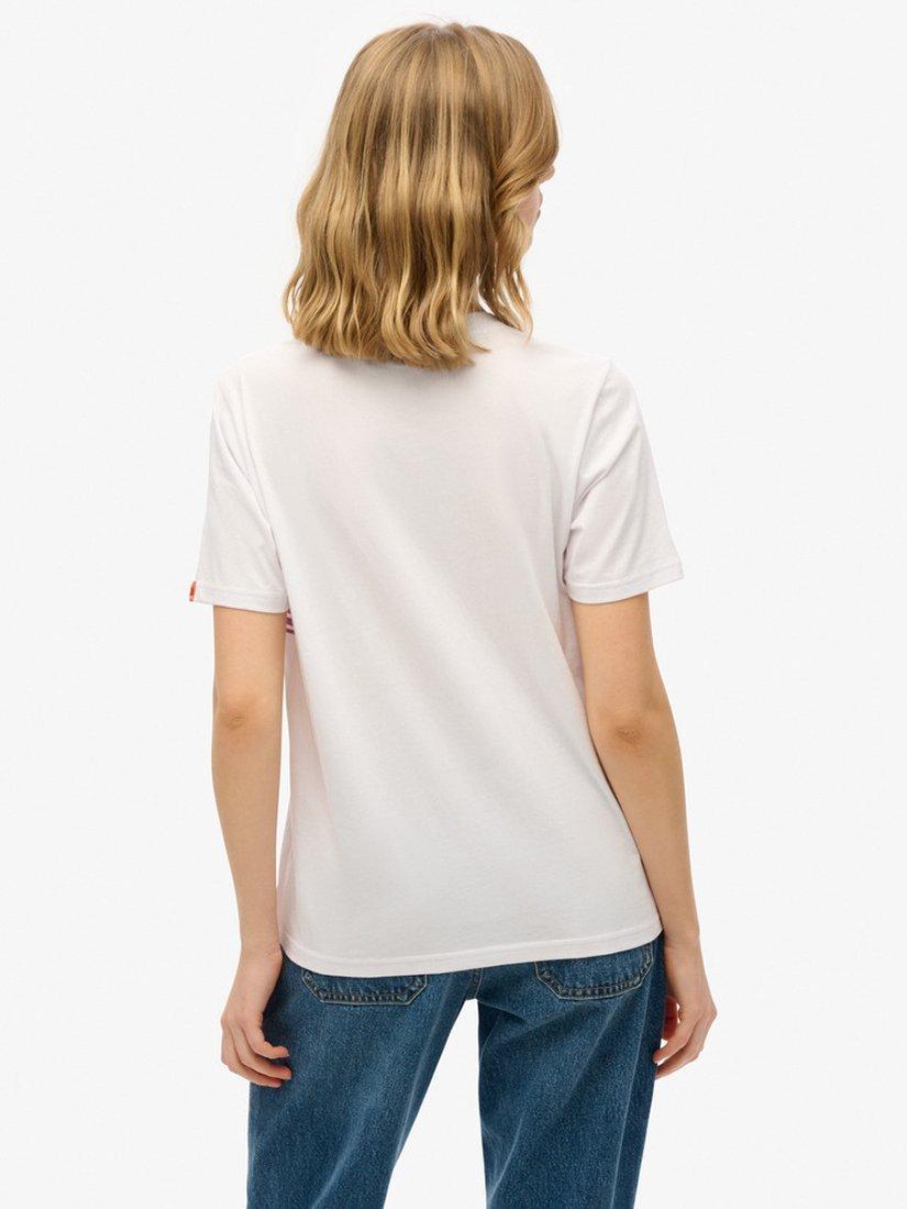 Product image 2 of 5, which shows Superdry Outdoor Stripe Pure Organic Cotton T-Shirt, Optic White, 8