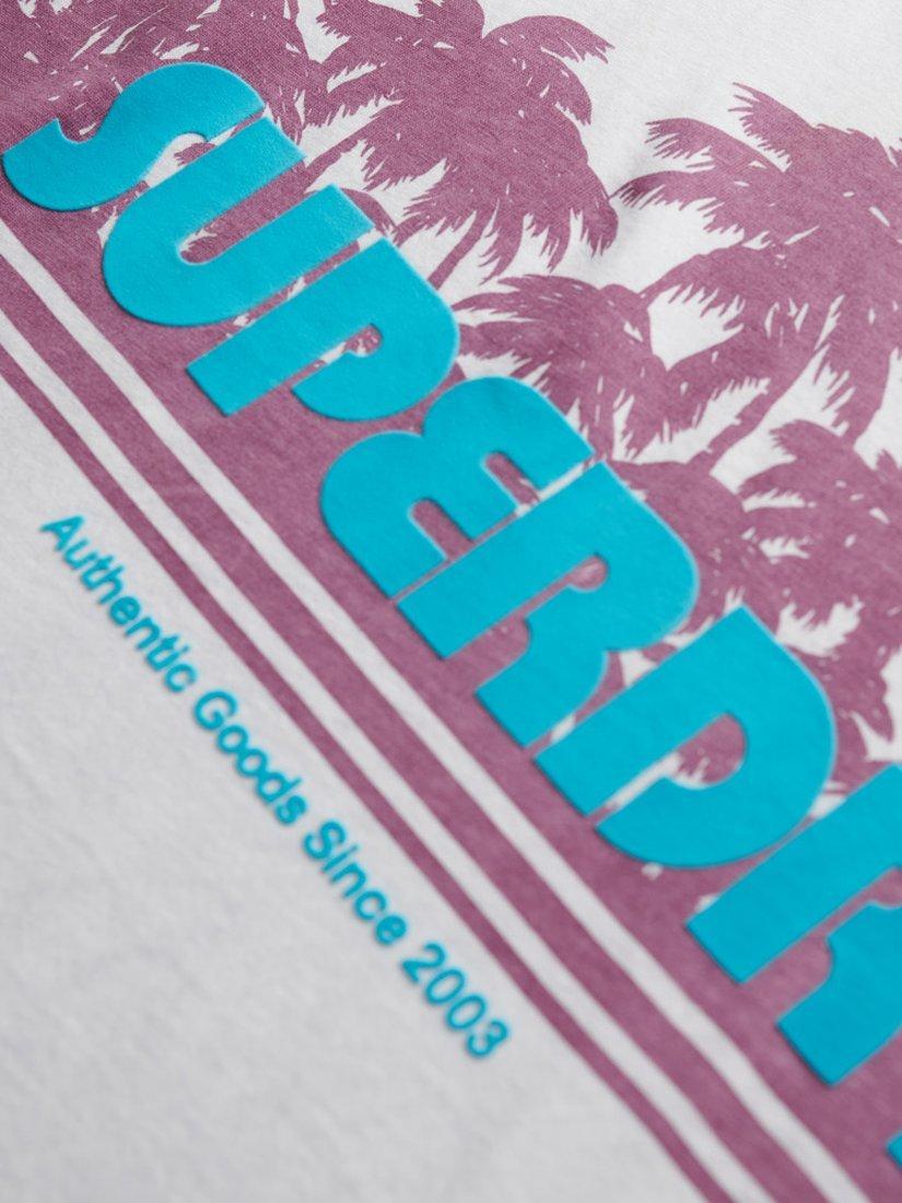 Product image 5 of 5, which shows Superdry Outdoor Stripe Pure Organic Cotton T-Shirt, Optic White, 8