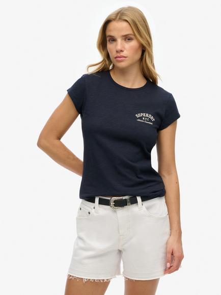 Superdry Athletic Essential Slub Pure Organic Cotton T-Shirt, Eclipse Navy, Eclipse Navy