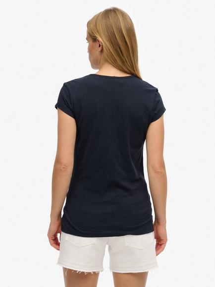 Superdry Athletic Essential Slub Pure Organic Cotton T-Shirt, Eclipse Navy - view 2, Eclipse Navy