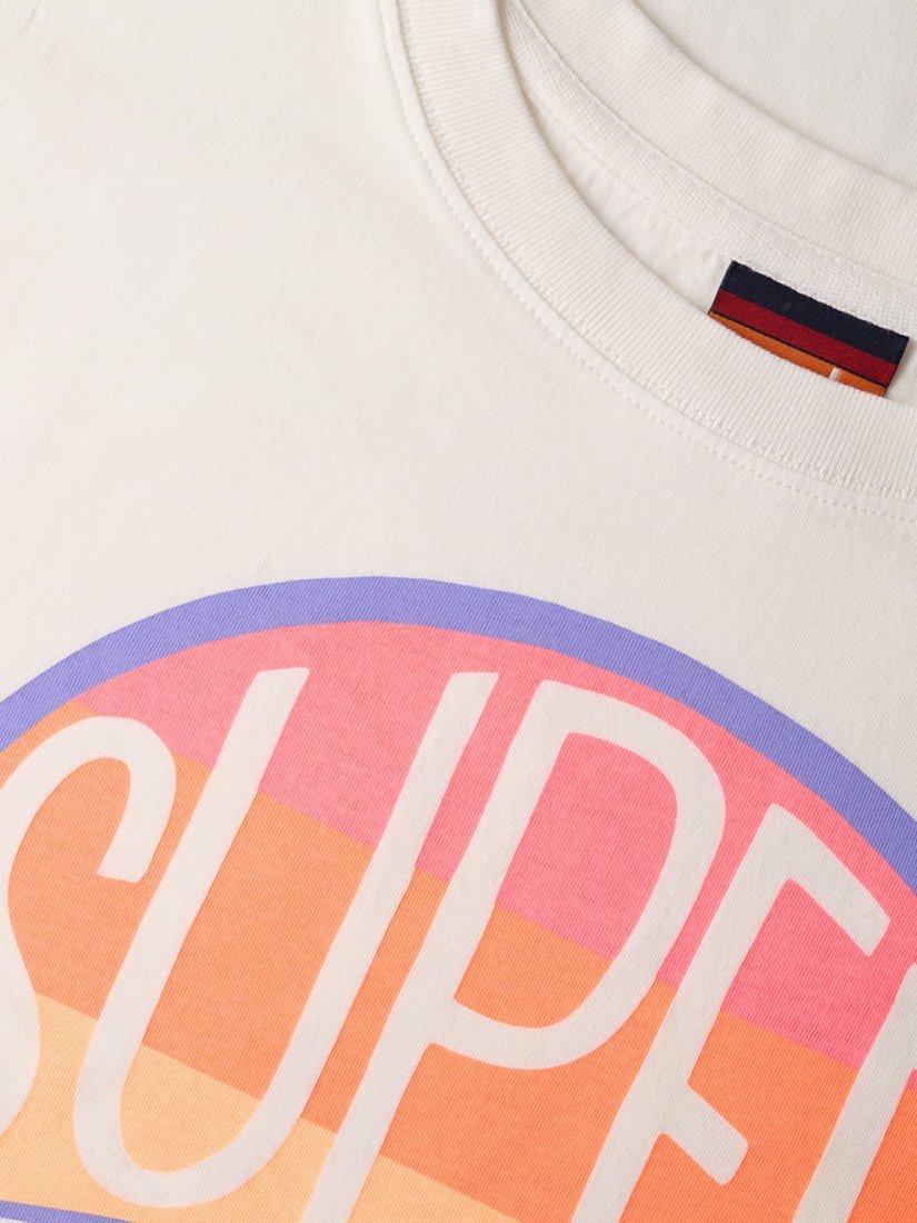 Product image 3 of 5, which shows Superdry Neon Rainbow Oversized T-Shirt, Off White, 8