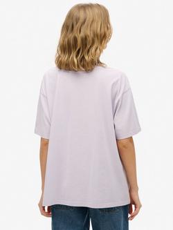 Superdry Neon Rainbow Oversized T-Shirt, Soft Purple - view 2, Soft Purple
