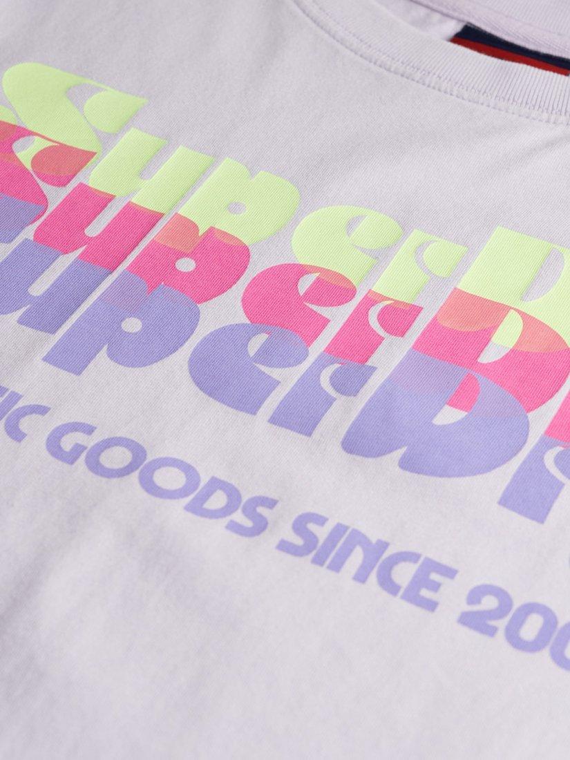 Product image 5 of 5, which shows Superdry Neon Rainbow Oversized T-Shirt, Soft Purple, 8