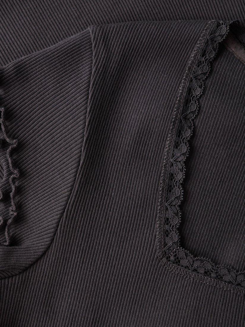 Product image 5 of 5, which shows Superdry Essential Square Neck Short Sleeve T-Shirt, Charcoal, 8
