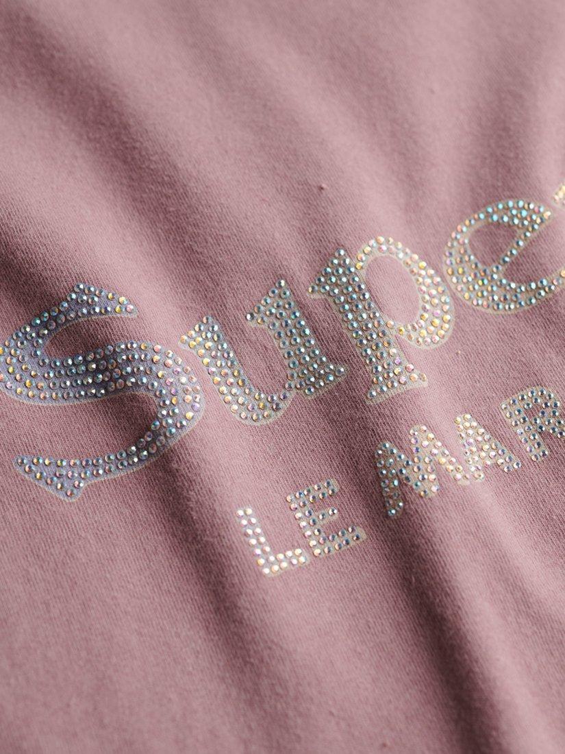 Product image 5 of 5, which shows Superdry Venue Metallic Relaxed T-Shirt, New Grape Shake Purple, 8