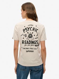 Superdry Organic Cotton Crew Neck T-Shirt - view 2, Pumice Stone Beige