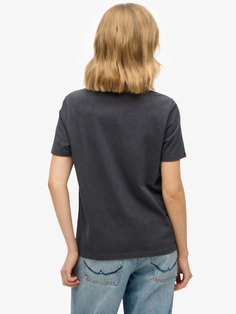 Product image 2 of 5, which shows Superdry Rock Band Relaxed T-Shirt, Dark Charcoal, 8