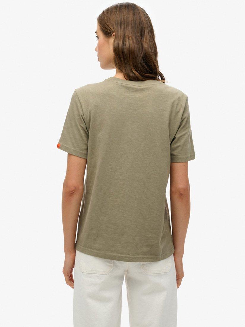 Product image 2 of 5, which shows Superdry Vintage Logo Tokyo Relaxed T-Shirt, Green Slub, 8