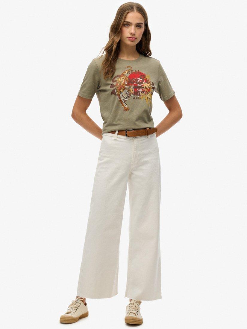 Product image 3 of 5, which shows Superdry Vintage Logo Tokyo Relaxed T-Shirt, Green Slub, 8
