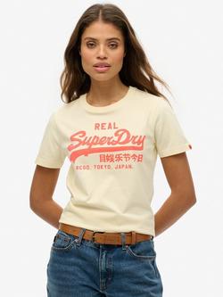 Superdry Vintage Logo Neon T-Shirt, Urban Cream