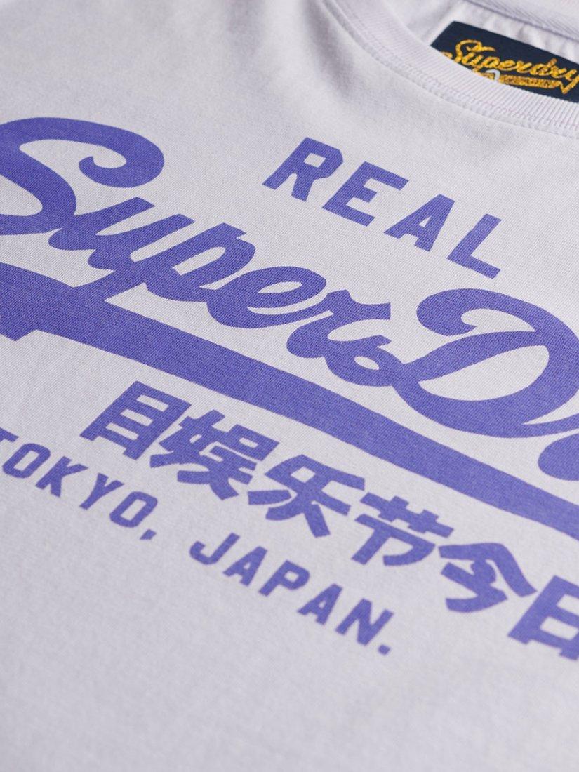 Product image 5 of 5, which shows Superdry Vintage Logo Neon T-Shirt, Soft Purple, 8