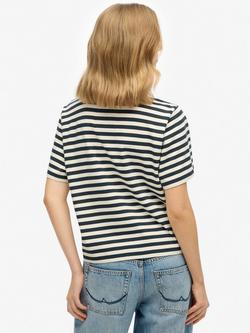 Superdry Country Club Stripe T-Shirt, Navy - view 2, Navy