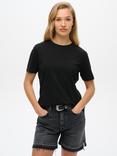 Superdry Essential Logo Embroidered Pure Organic Cotton T-Shirt, Black