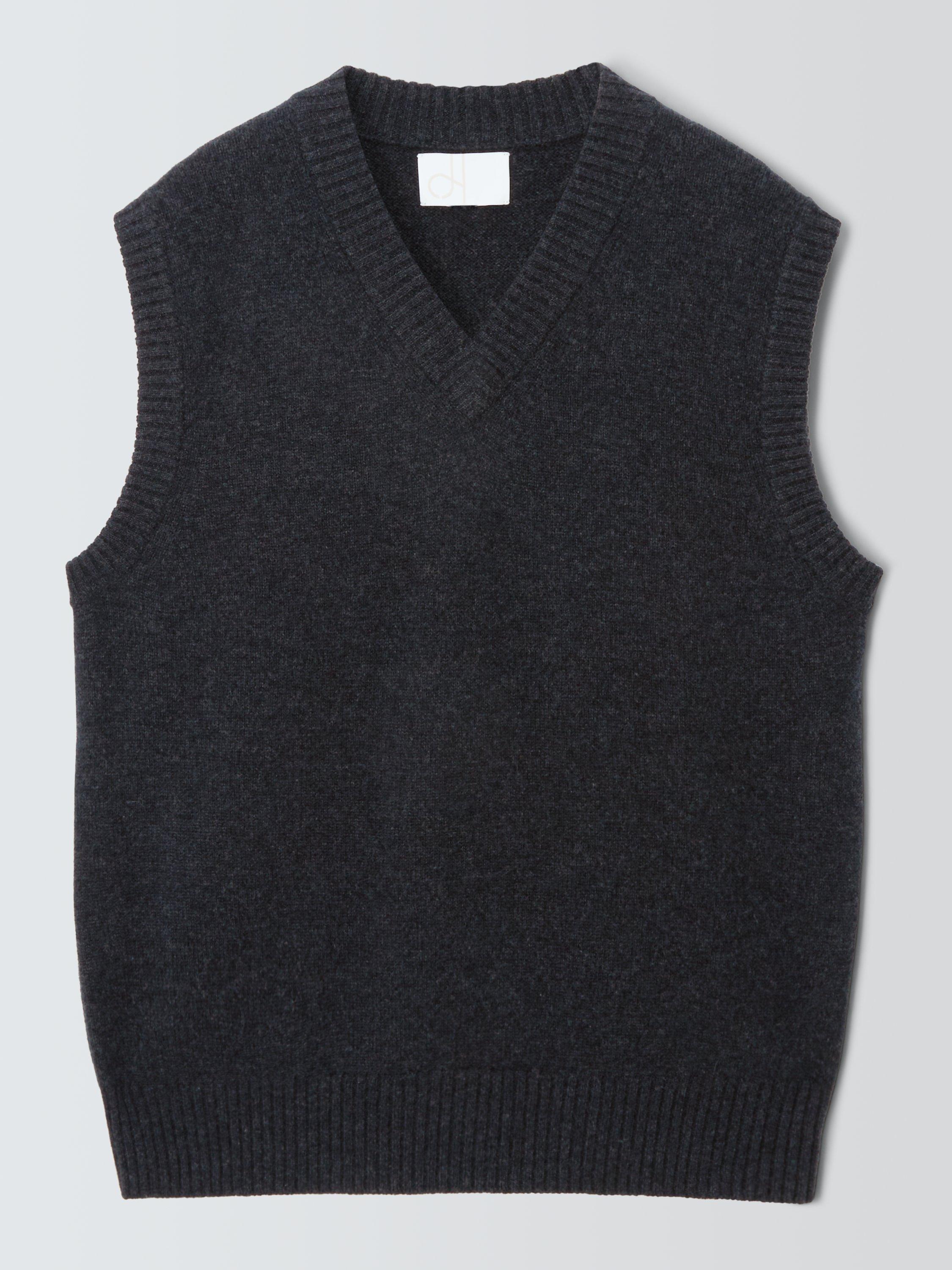Product image 5 of 7, which shows John Lewis Cashmere V-Neck Tank Top, Charcoal, M