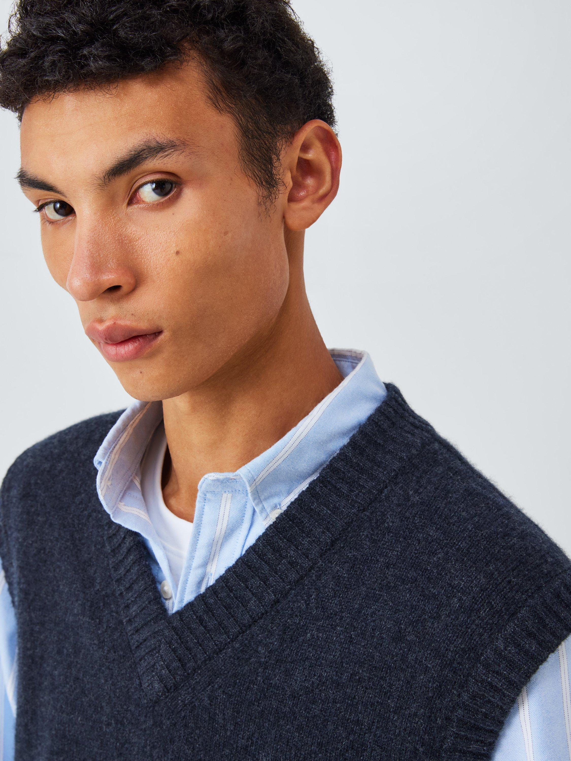 Product image 6 of 7, which shows John Lewis Cashmere V-Neck Tank Top, Charcoal, M