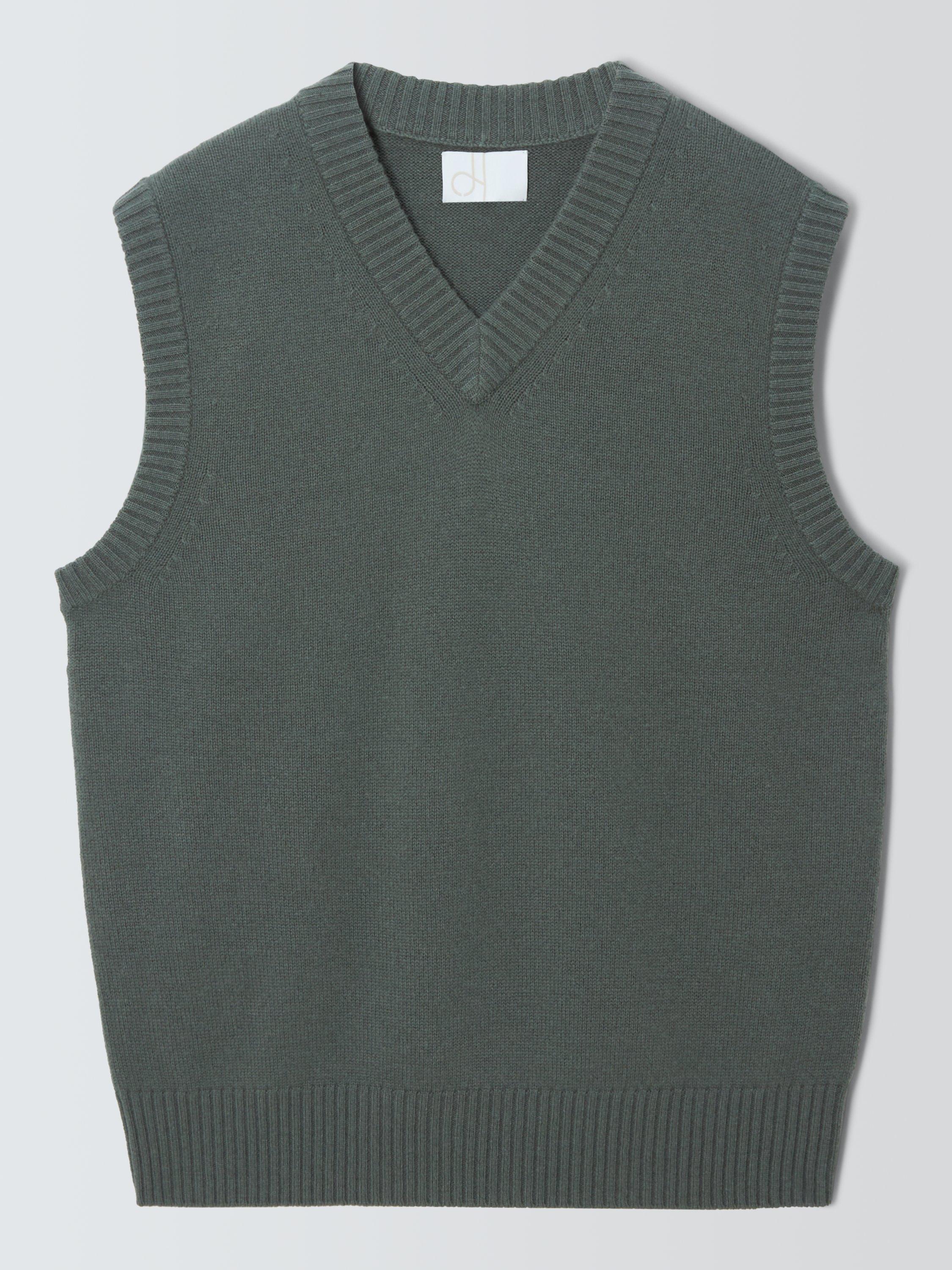 Product image 5 of 7, which shows John Lewis Cashmere V-Neck Tank Top, Light Sage, M