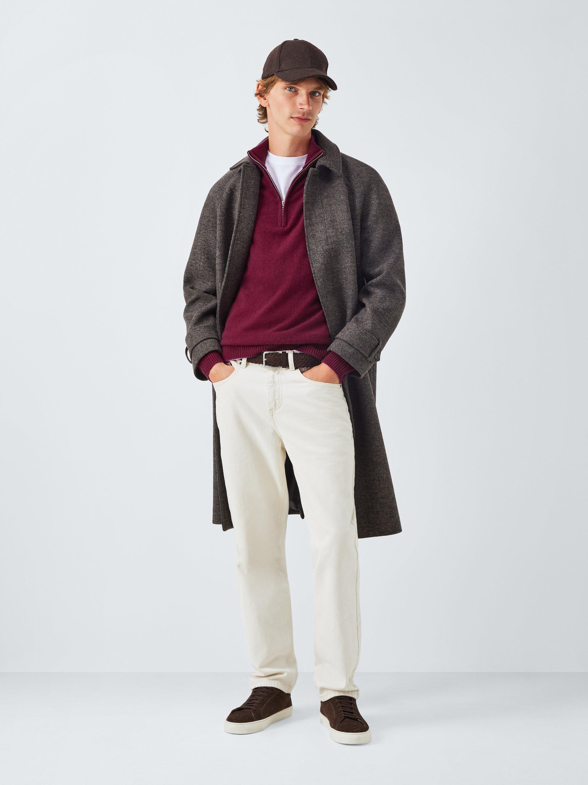 Product image 4 of 7, which shows John Lewis Cashmere Half Zip High Neck Jumper, Raspberry, S