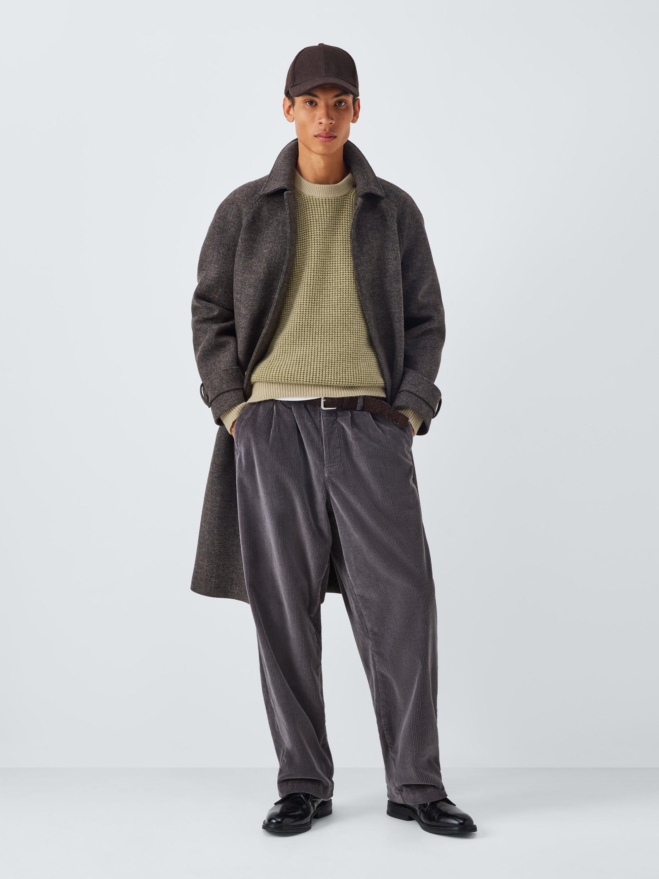 Product image 4 of 7, which shows John Lewis Cashmere Crew Neck Waffle Texture Jumper, Olive, L