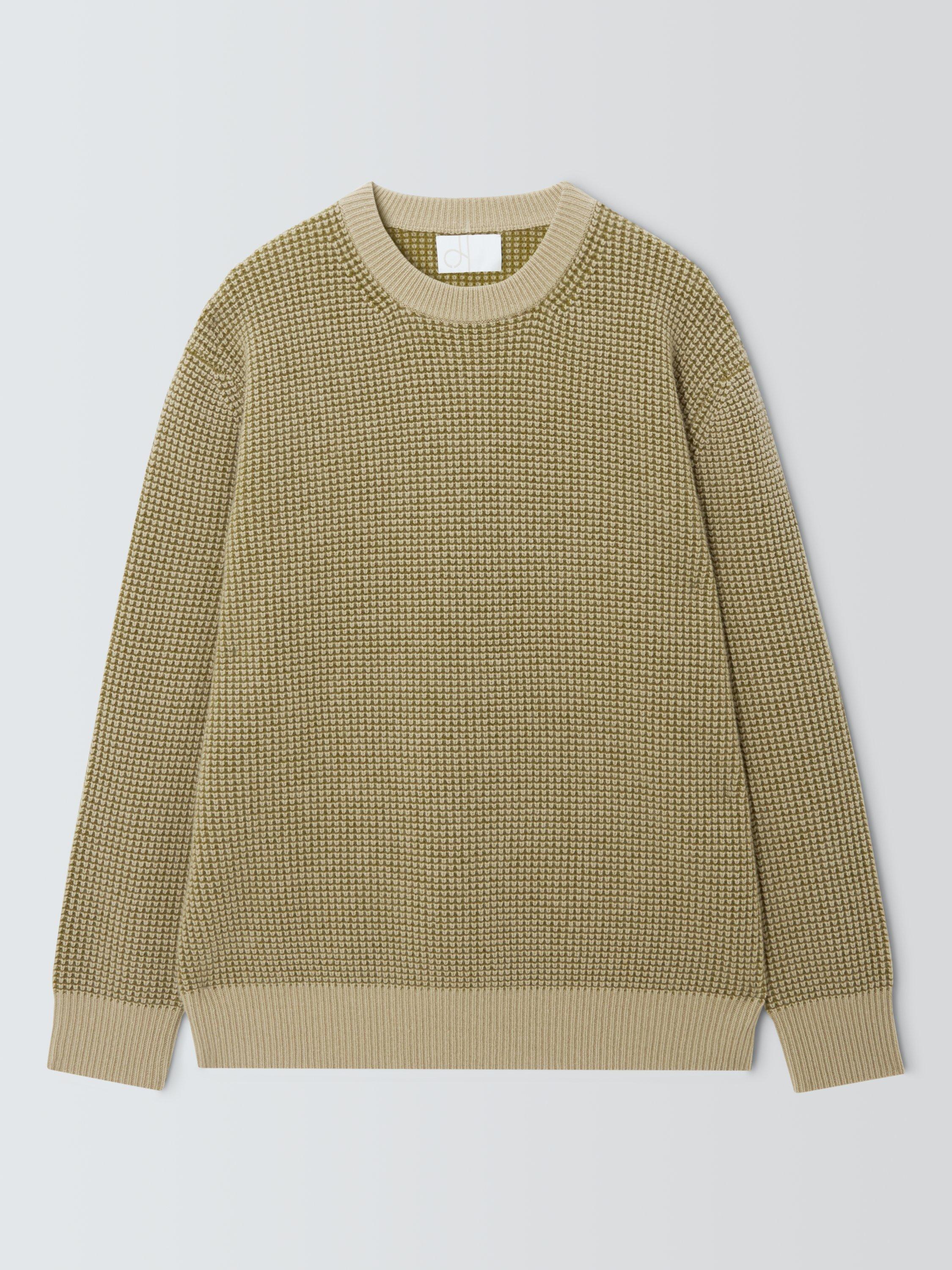Product image 5 of 7, which shows John Lewis Cashmere Crew Neck Waffle Texture Jumper, Olive, L