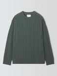 John Lewis Cashmere Cable Knit Jumper, Light Sage
