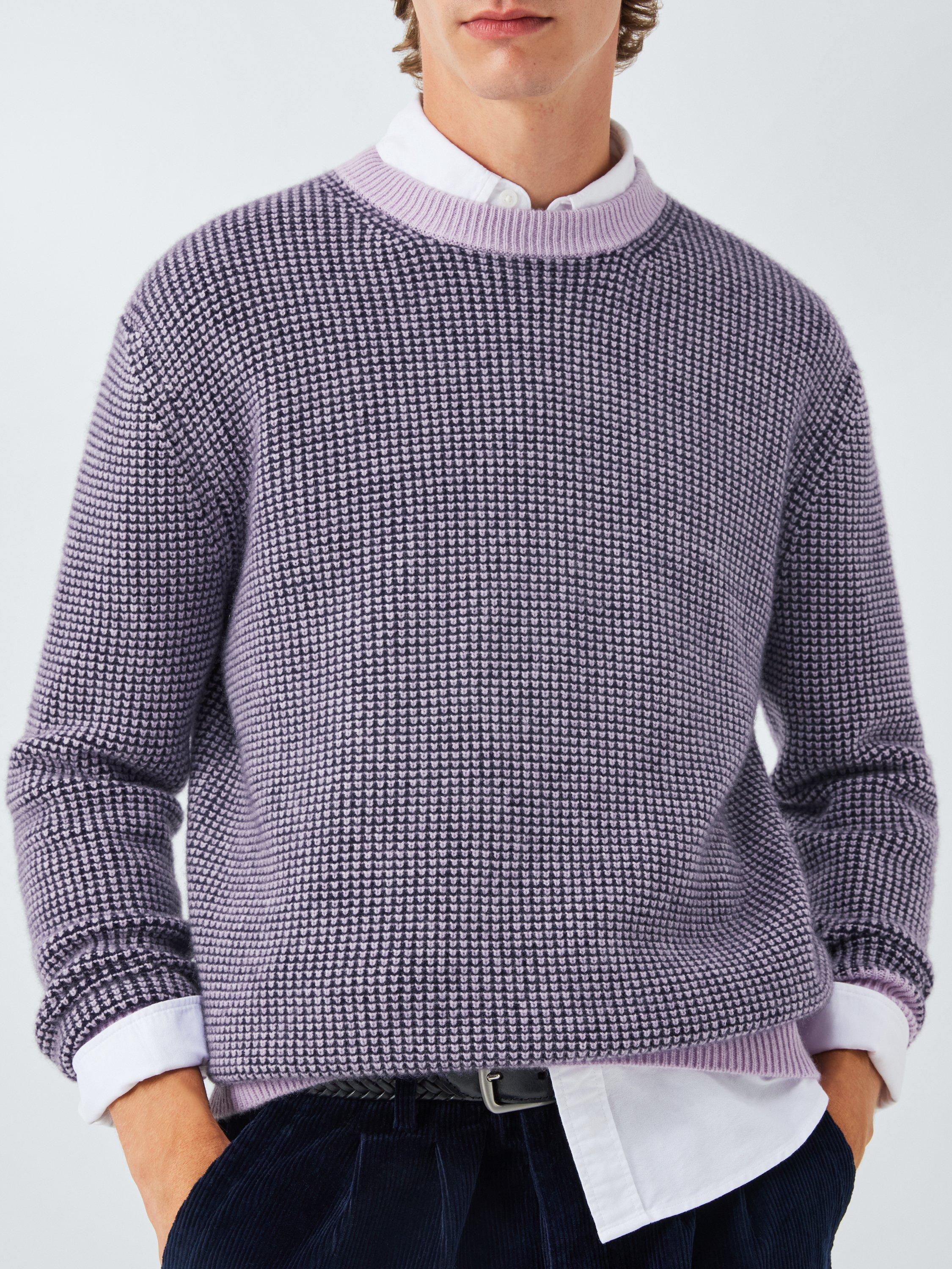 Product image 6 of 7, which shows John Lewis Cashmere Crew Neck Waffle Texture Jumper, Lilac, S