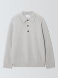 John Lewis Merino Wool with Cashmere Rib Knit Polo Collar Jumper