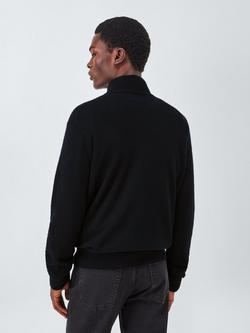 John Lewis Cashmere Half Zip High Neck Jumper - view 2, Black