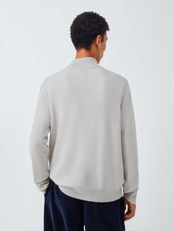 John Lewis Cashmere Half Zip High Neck Jumper - view 2, Chalk