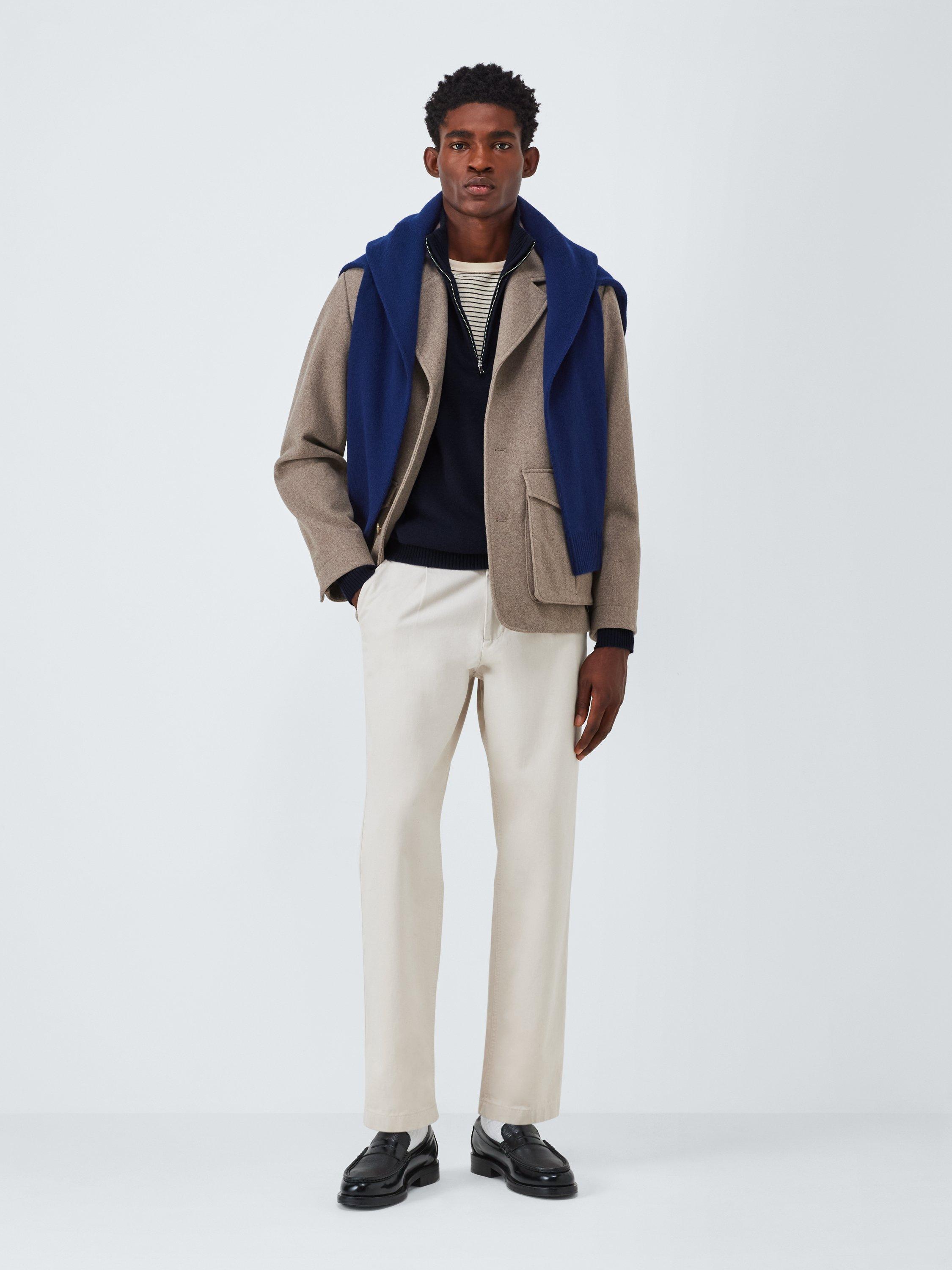 Product image 4 of 7, which shows John Lewis Cashmere Half Zip High Neck Jumper, Navy, S