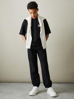 Reiss Kids' Lucian Cargo Pocket Joggers - view 2, Black
