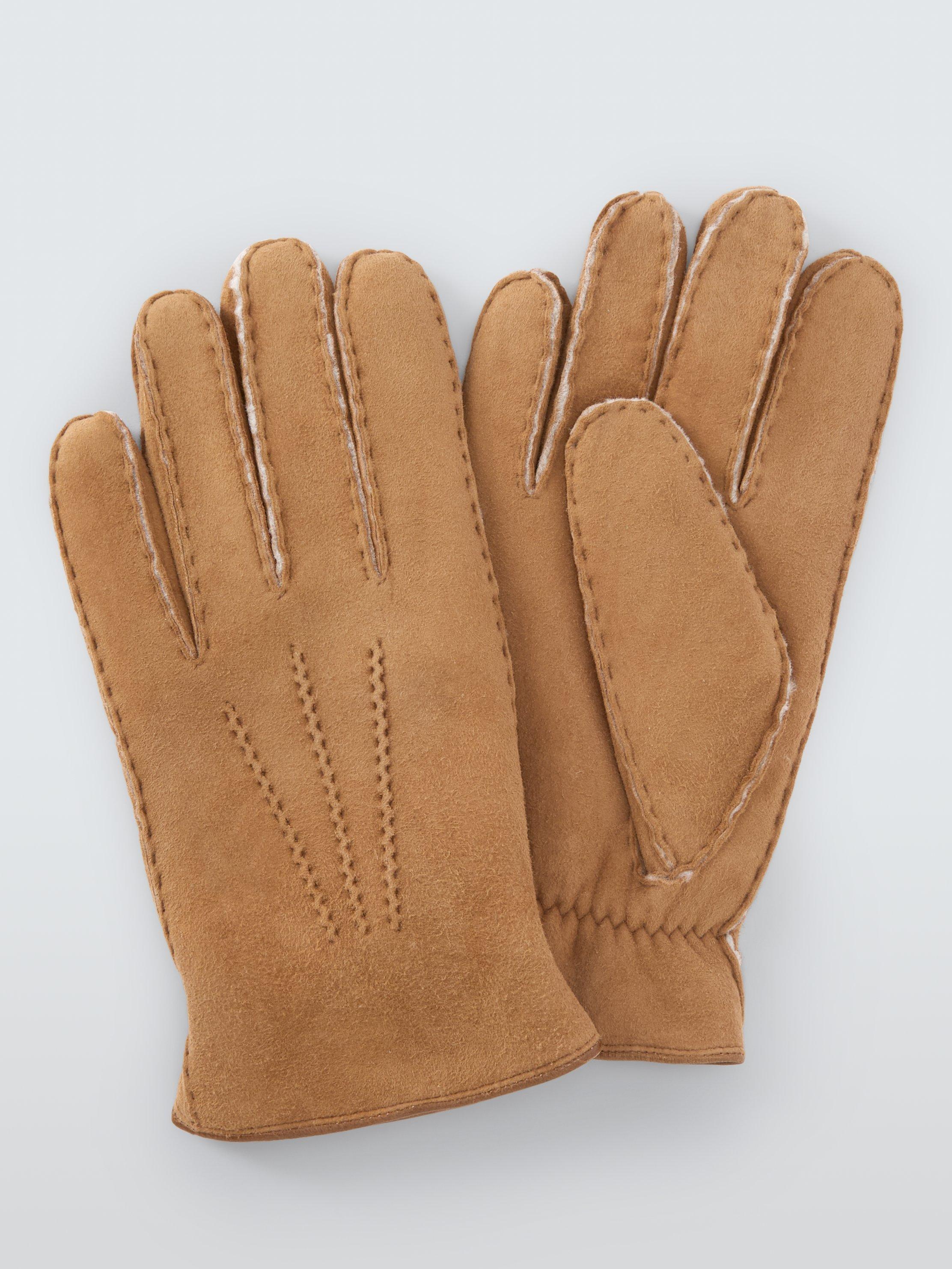 Product image 1 of 2, which shows John Lewis Sheepskin Gloves, Tan, XL