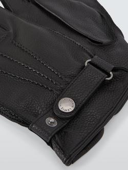 John Lewis Cashmere Lined Leather Gloves - view 2, Black