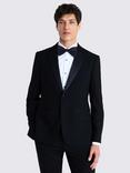 Moss Wool Notch Lapel Single-Breasted Tuxedo Dinner Jacket, Black
