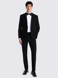 Moss Wool Notch Lapel Single-Breasted Tuxedo Dinner Jacket, Black