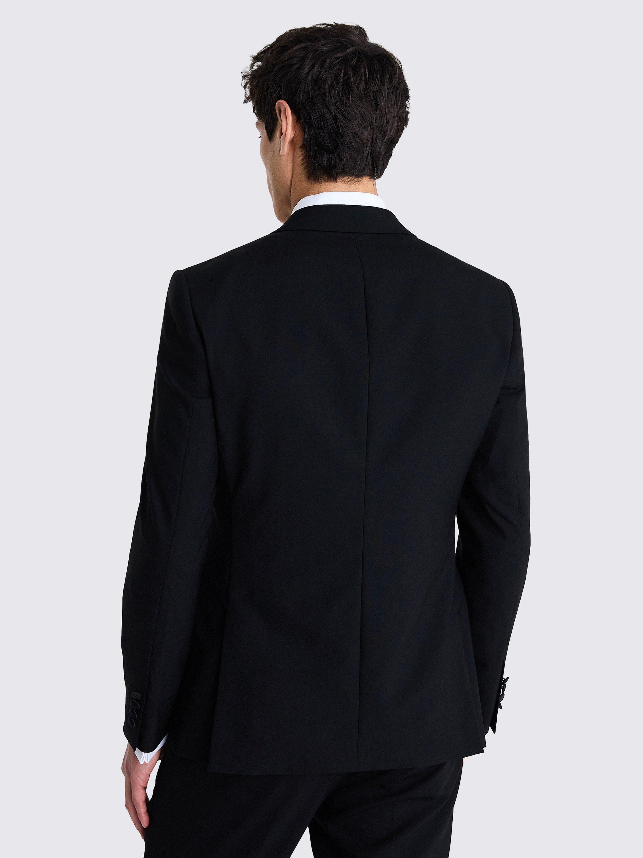 Product image 4 of 4, which shows Moss Wool Notch Lapel Single-Breasted Tuxedo Dinner Jacket, Black, 36S