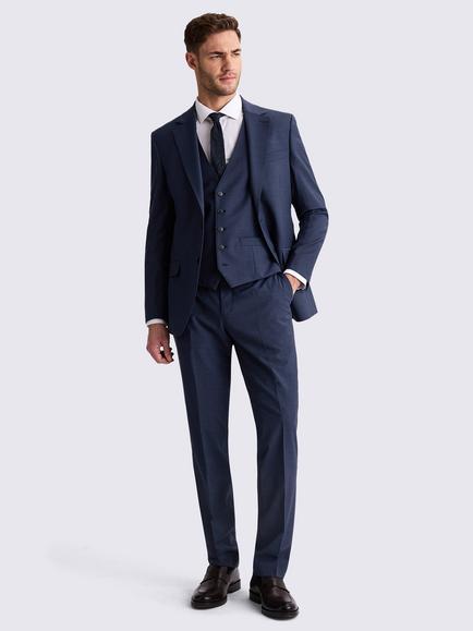Moss Tailored Fit Wool Blend Performance Suit Jacket - view 2, Blue