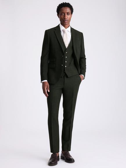 Moss Slim Fit Wool Blend Donegal Tweed Suit Jacket - view 2, Khaki