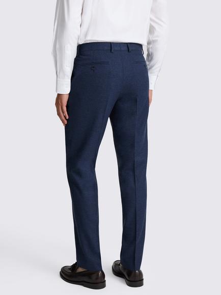 Moss Tailored Fit Flannel Suit Trousers, Blue - view 2, Blue