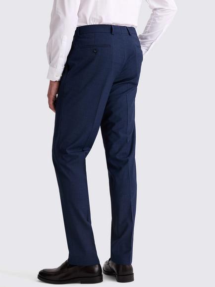 Moss Tailored Fit Wool Blend Performance Suit Trousers - view 2, Blue