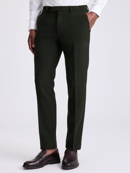Moss Slim Fit Wool Blend Donegal Tweed Suit Trousers, Khaki